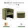 Kyah Upholstered Barrel Chair with Ottoman