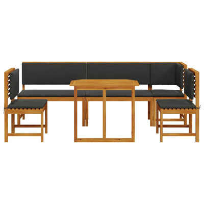 vidaXL Garden Bistro Set 6 pcs Brown Solid Acacia Wood