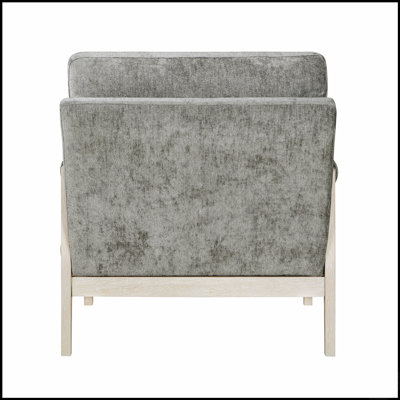 Modern Home Accent Chair Cushion Seat Back Chenille Fabric Upholstery Solid Wood Furniture 1pc