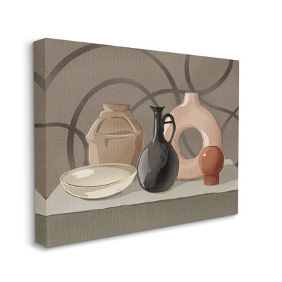 " Sleek Pottery Vase Still Life Spiral Pattern " by Ziwei Li