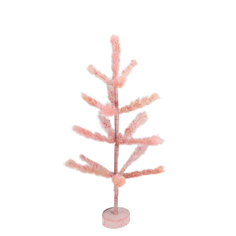 2' Medium Pink Pastel Peach Sisal Pine Artificial Easter Tree - Unlit