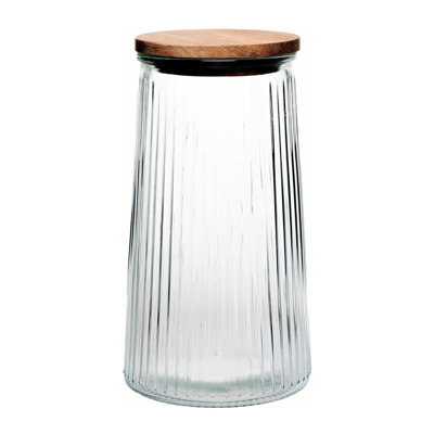Glass Canisters Set Of 3 With Wooden Lids – 20.3Oz, 33.8Oz & 45.7Oz