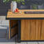 Bodhi 73" Rectangle Teak Dining Fire Table With Hidden Propane Tank Storage by Real Flame