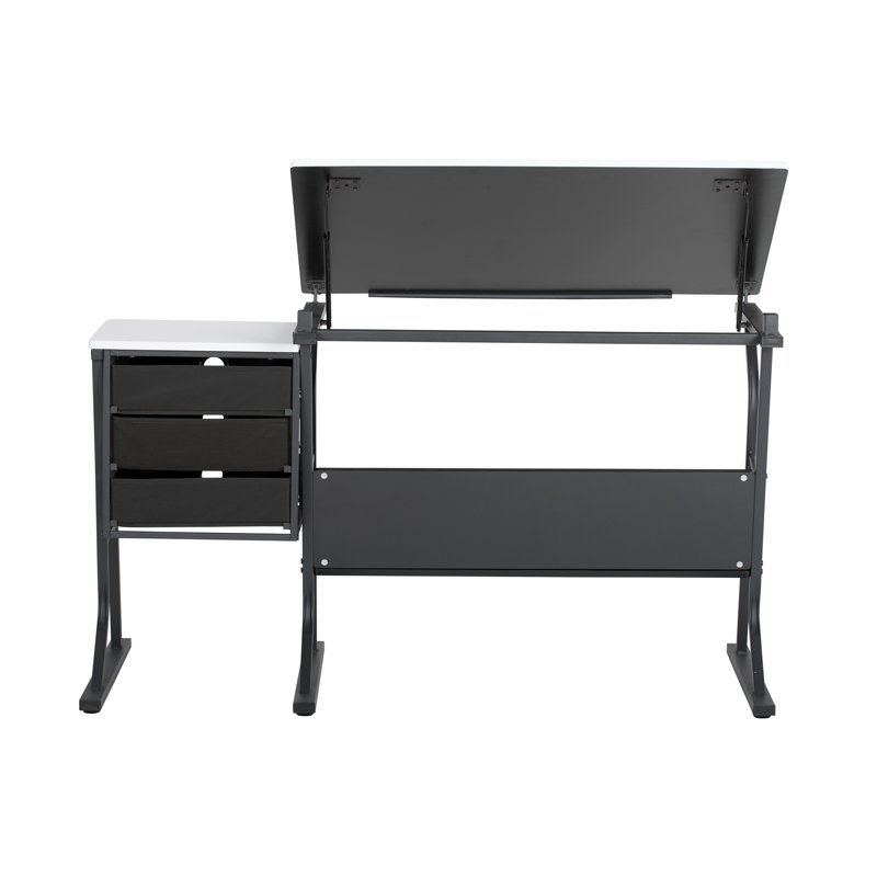 Centre de dessinateur avec tabouret Eclipse Ultra, Blanc