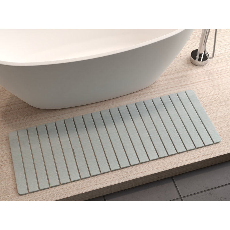 Diatomite Stone Bath Mat, Quick Drying Diatomaceous Earth, Turquoise Green, Extra Large 58" L x 21" W