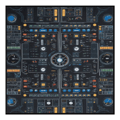 Machine Washable Space Black Area Rug