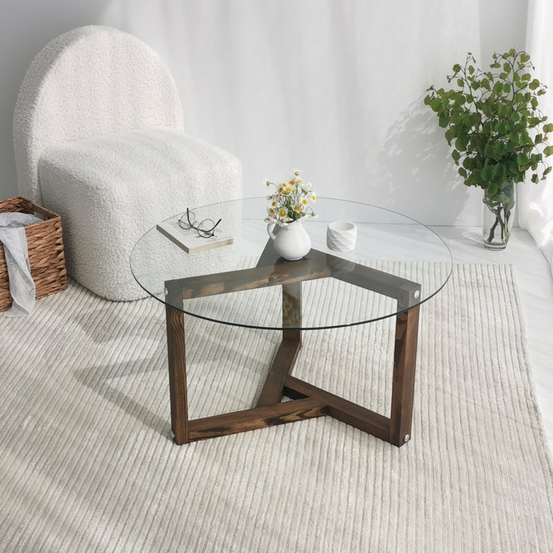 Dhurpati Cross Legs Coffee Table, Transparent