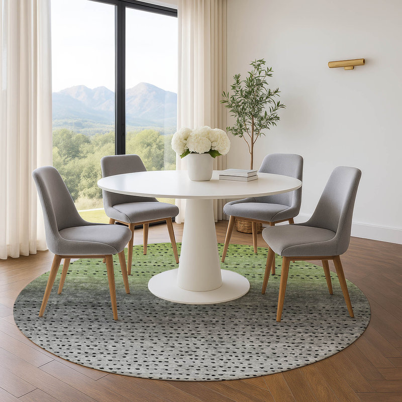 Premium Machine Washable Ansley Abstract Rug, Round 8'