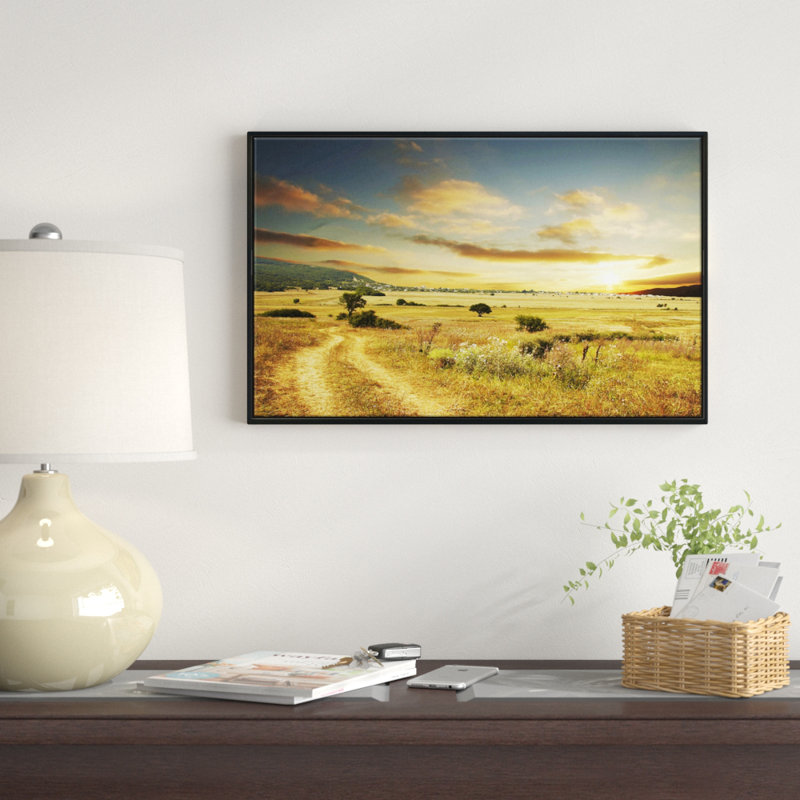 «Beautiful Country Prairie Sunset», reproduction de photo sur toile tendue encadrée, H 30 po x l 40 po x P 1,5 po