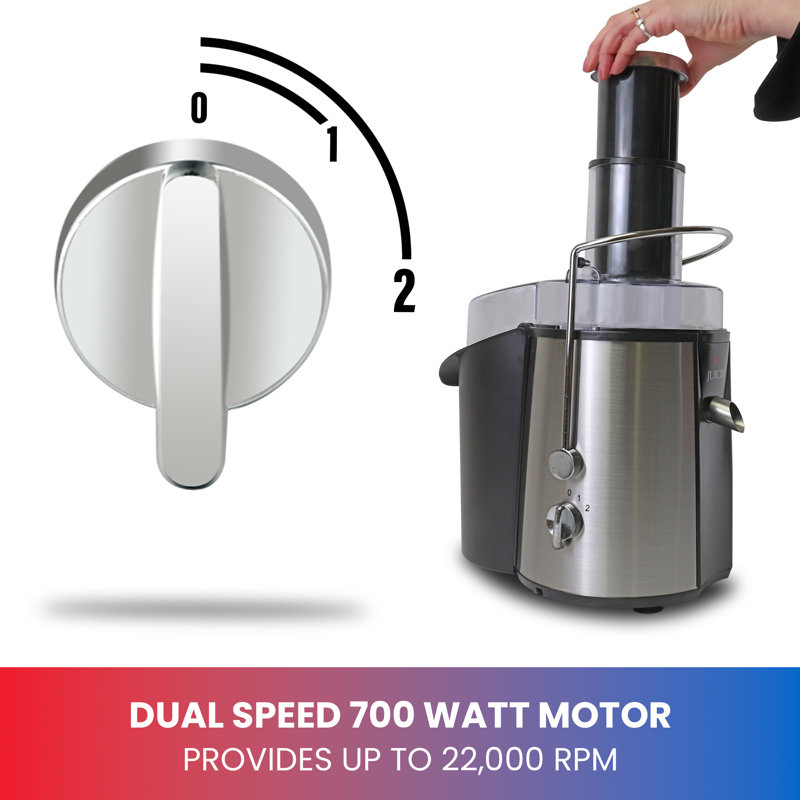 Total Chef Electric Centrifugal Juicer with 2 Speed & 3" Wide Opening