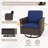 Outdoor Patio Multi-brown Wicker Rattan Spacious Seating Swivel Rocker Chairs with Cushions (Set of 2)-106487539