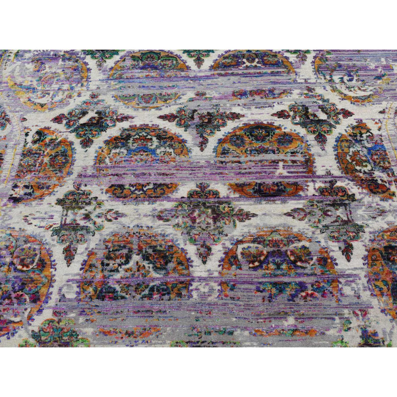 Tapis unique en soie nouvel âge 9 pi x 12 pi Toomsboro