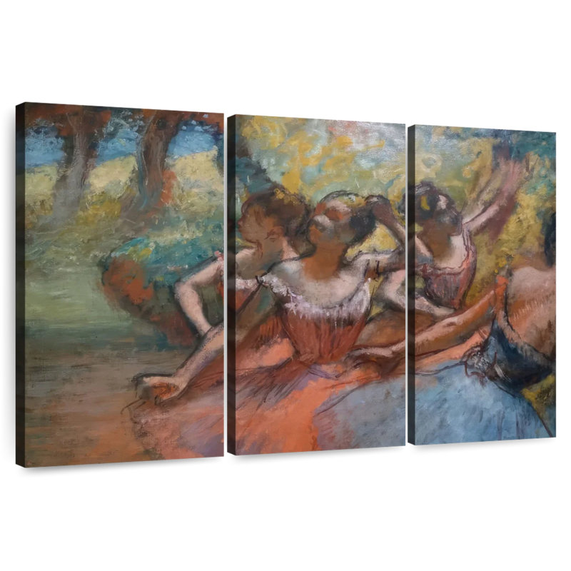 Quatre danseurs de ballet sur scène, H 32 po x l 50 po