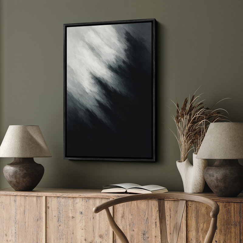 Art mural encadré, rétro, antique, classique pour chambre à coucher , H 24 po x l 16 po, Noir, noir, noir, noir