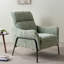 Fauteuil d'appoint confortable en tissu vert et en métal robuste pour la maison