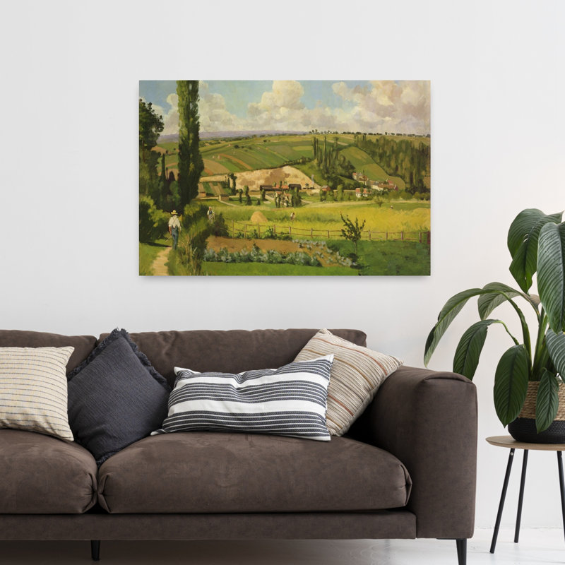 Paysage Aux Patis, Pointoise, 1868 impressionniste abstrait paysage contemporain impression d'art mural, H 32 po x l 48 po