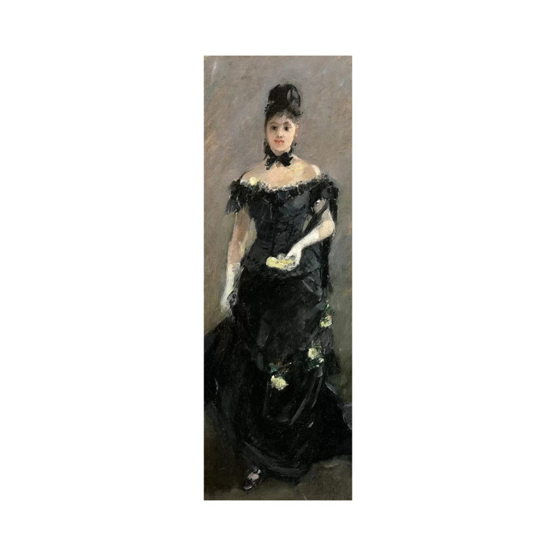 Femme En Noir (Avant Le Theatre by Berthe Morisot - Wrapped Canvas Panoramic Print