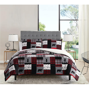 Woodland Cozy Flannel / Super Soft Sherpa Comforter Set