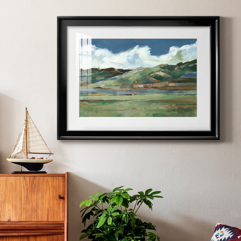 Western Sky I - peinture encadrée, Noir, H 30,5 po x l 42,5 po x P 1 po, Blanc