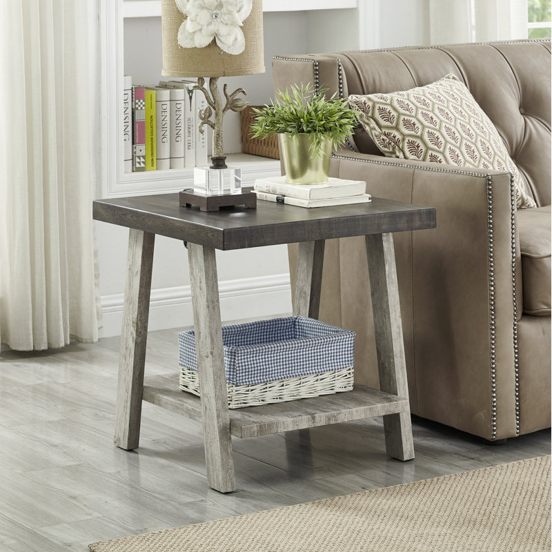 Angeleca End Table with Storage, Walnut