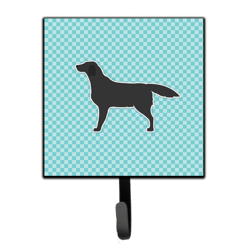 Takavor Metal Wall Organizer with Key Hooks, Blue, Black Labrador Retriever
