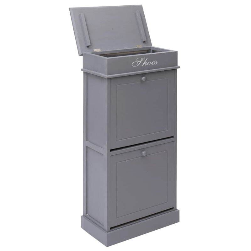 6 Pair Flip Down Shoe Storage, Grey
