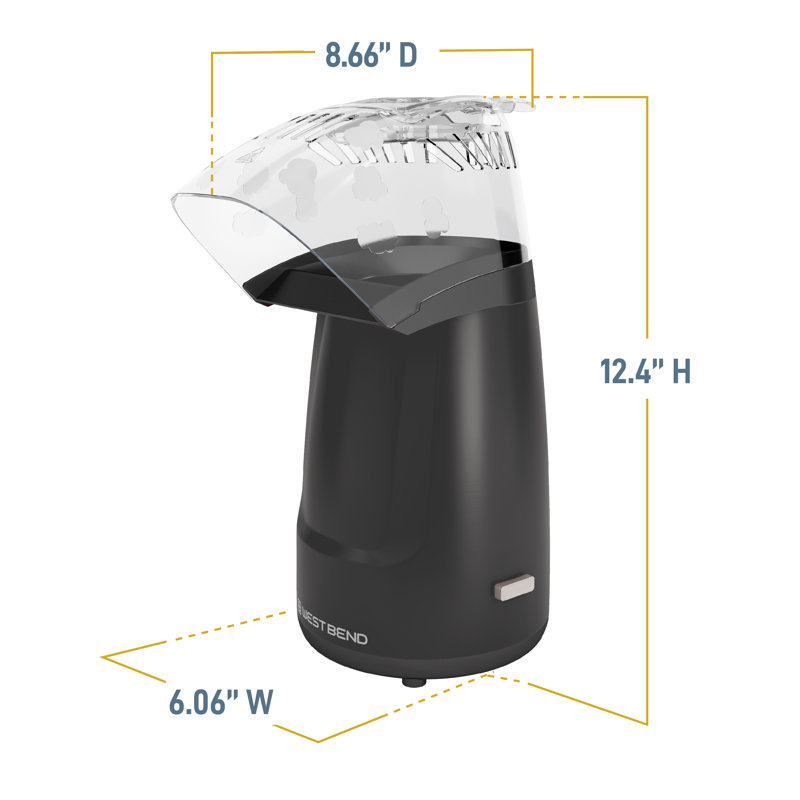 West Bend Air Crazy 4 Qt. Hot Air Popcorn Machine, In Red, Black