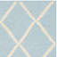 Tapis géométrique en laine / coton tissé à la main Rodgers - bleu clair / ivoire-1868475705