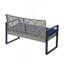 Ensemble de meubles de patio 4 pièces pour balcon, porche, jardin, jardin, cour, plateau de table en bois d'acacia gris, coussin bleu et rotin gris clair-2072602710-2072602709