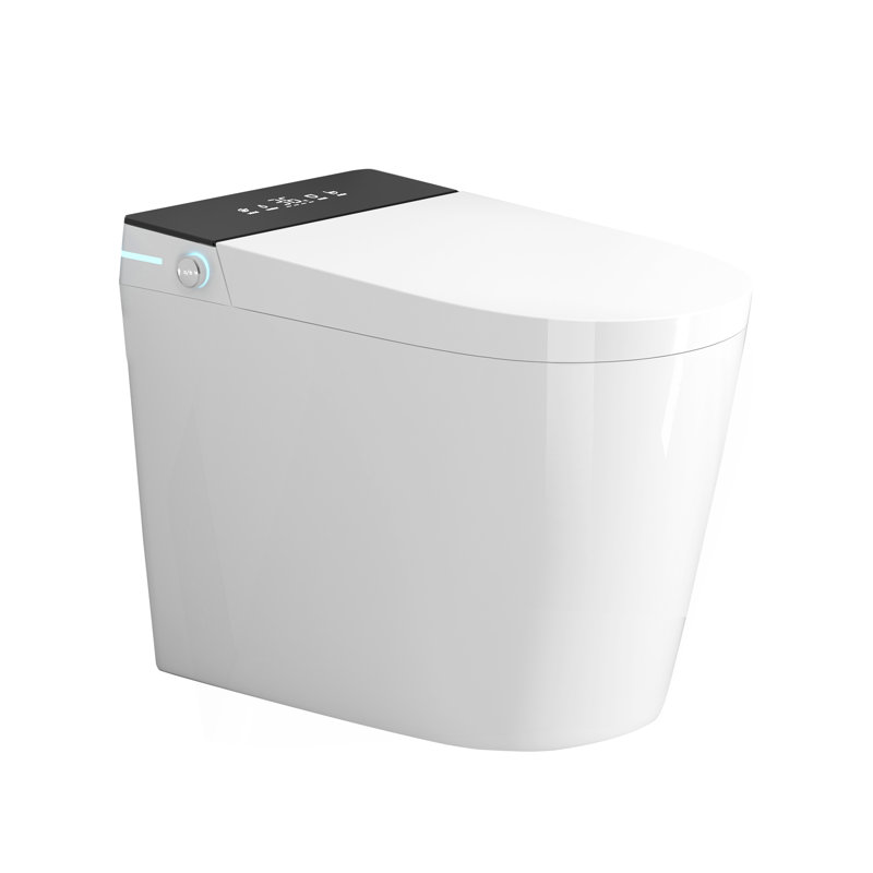Compact Smart Toilet With Bidet Seat Built-In