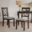 Ensemble de 2 chaises de salle à manger, chaises d'appoint en bois d'hévéa, dossier en X moderne pour la cuisine-42635805