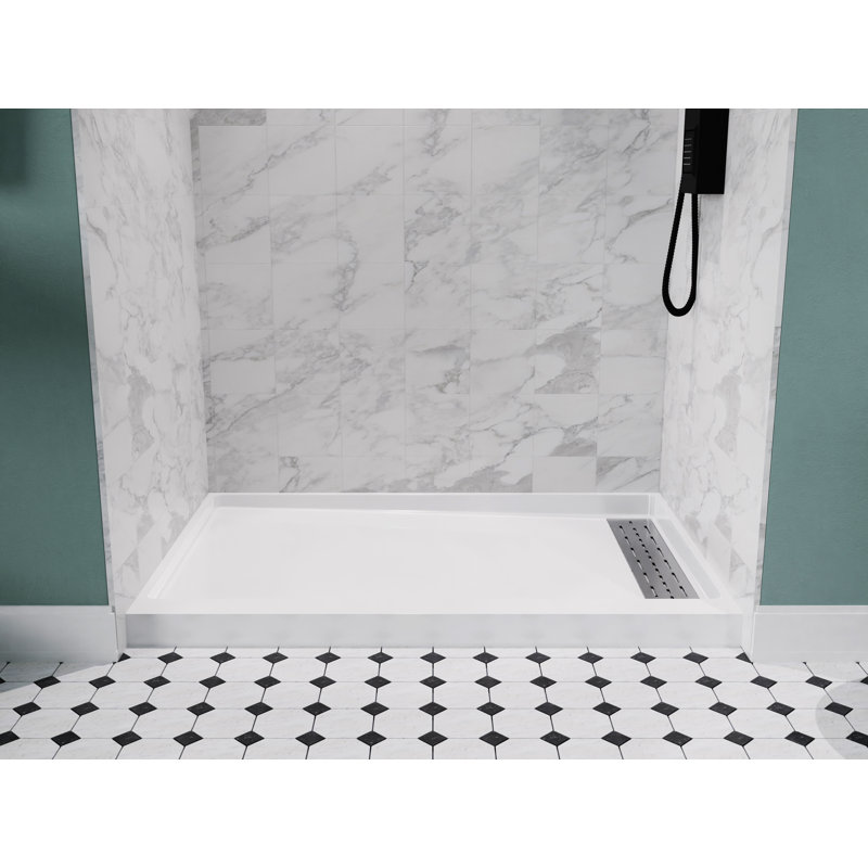 Base de douche à triple seuil l 32 po x P 48 po, Droite