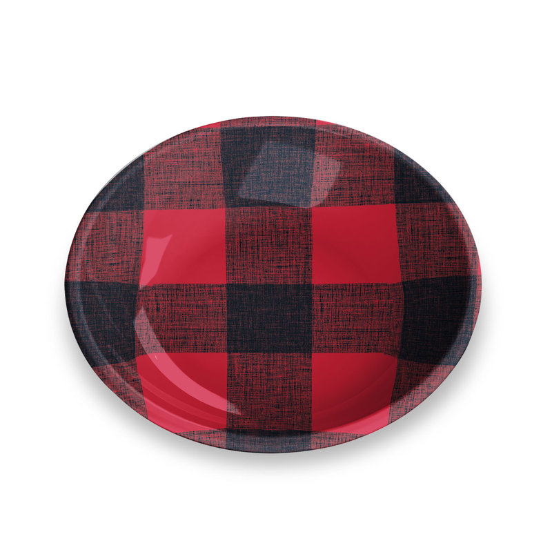 Soucoupe pour animal de compagnie en mélamine Check - 0,75 tasse - rouge