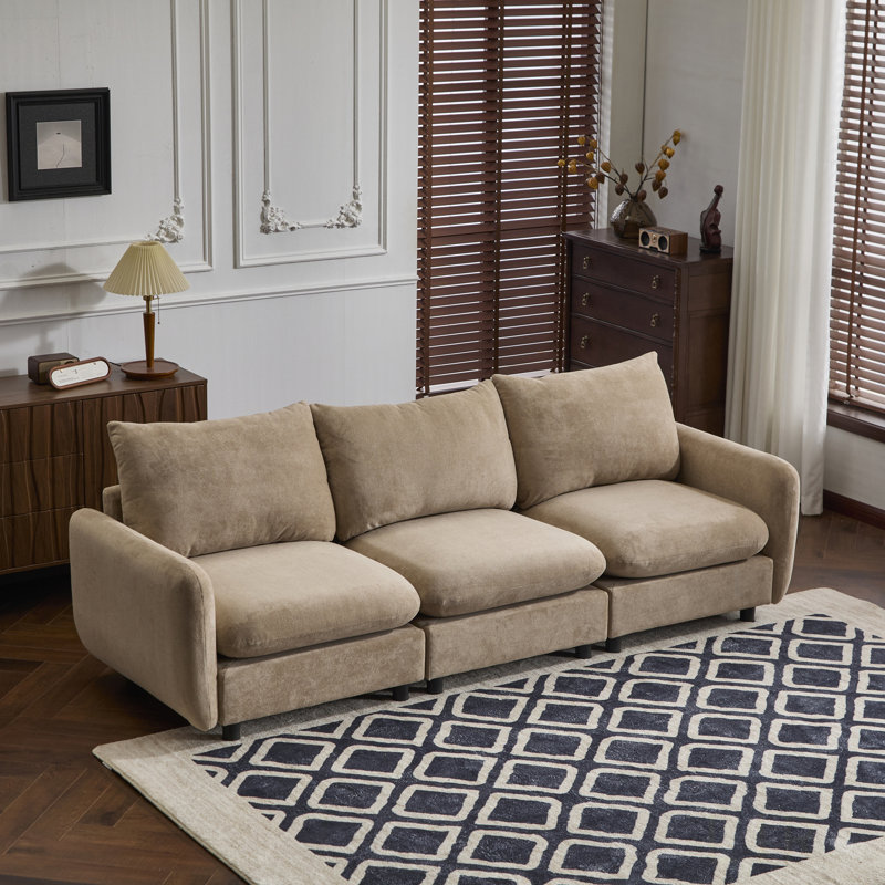 99 po Canapé modulaire 3 pièces en velours modulaire gratuit, idéal pour un confort personnalisable et des espaces de vie élégants