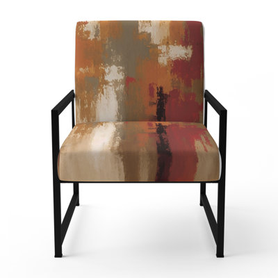 Chocolat City At Horizon II - Fauteuil rembourré contemporain, fauteuil d'appoint abstrait moderne