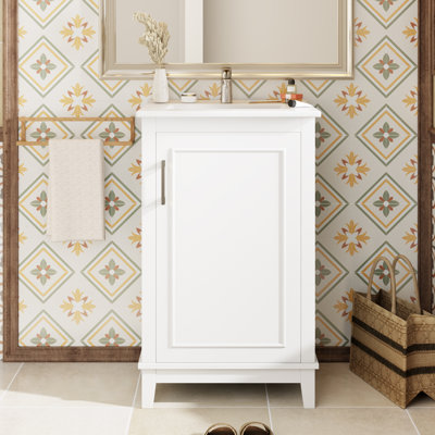 Meuble-lavabo simple 20 po avec comptoir en céramique