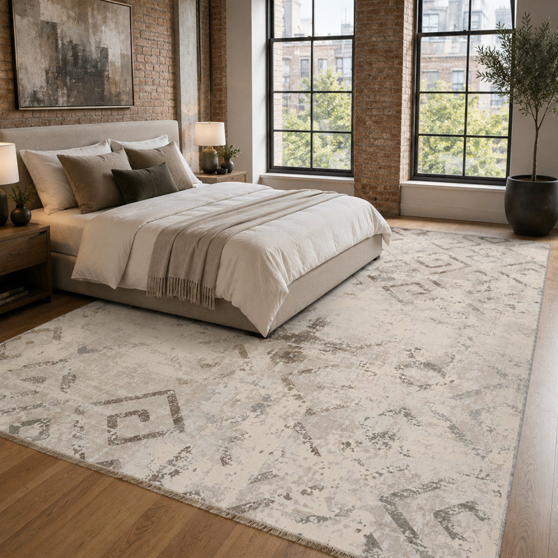 Trellis Cotton and Chenille Flatweave Area Rug, 100 x 300 cm