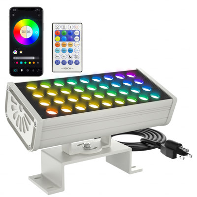 Smart Flood Light, Outdoor LED Light Bar, RGBCW Color Changing, 2700K-6500K Dimmable, IP65 Waterproof, App & Voice Control, Music Sync, Group Timer, Wall Washer Landscape Spotlight