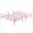 Twin Over Twin Metal Bunk Bed - Sturdy Pink Frame No Box Spring Needed for Shared Bedrooms-2014875631