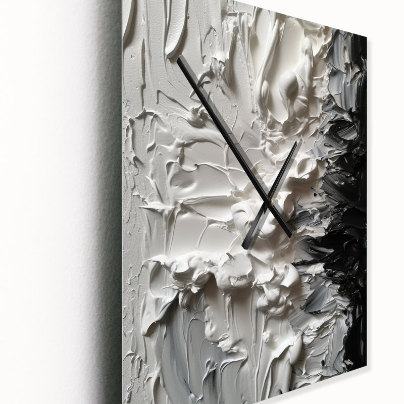 Isbah - Horloge murale moderne en marbre abstrait, H 32 po x l 16 po x P 1 po