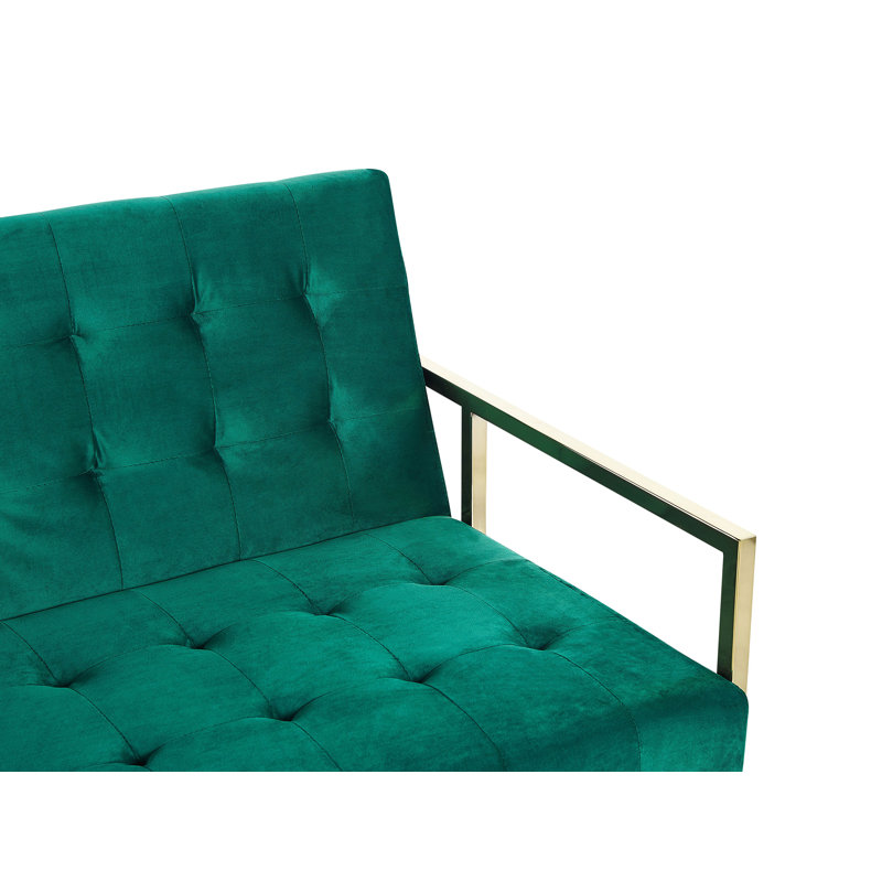 Ballou 3 Seater Velvet Sleeper, Green