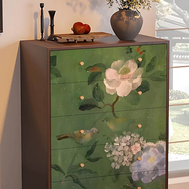 Commode à tiroirs Vintage Green, Noyer
