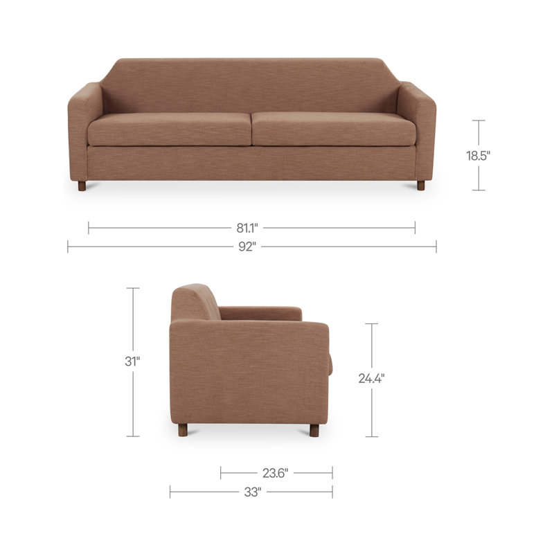 Finch Sofa, Sunbaked Clay Linen Blend