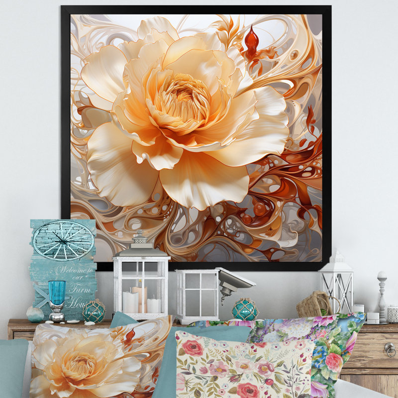 Fleur de magnolia blanc - impression, Cadre photo noir simple, H 36 po x l 36 po x P 1,5 po