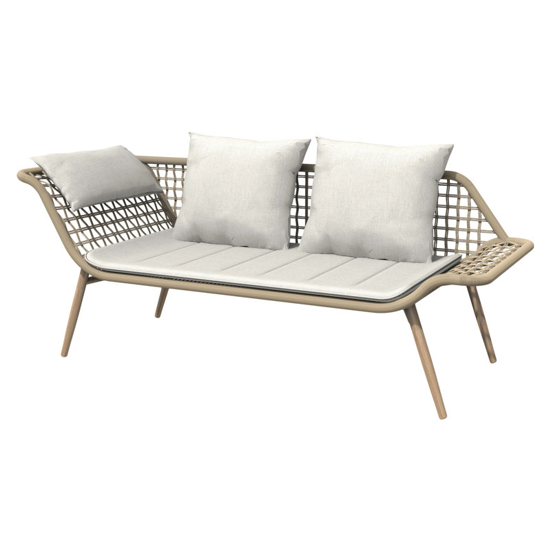 178cm Wide Outdoor Rectangle Patio Sofa with Cushions
