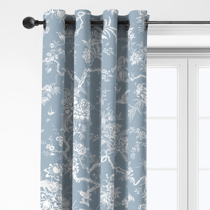 Ensemble de 2 panneaux de rideaux en coton Elwood, Bleuet, L 50 po x L 96 po