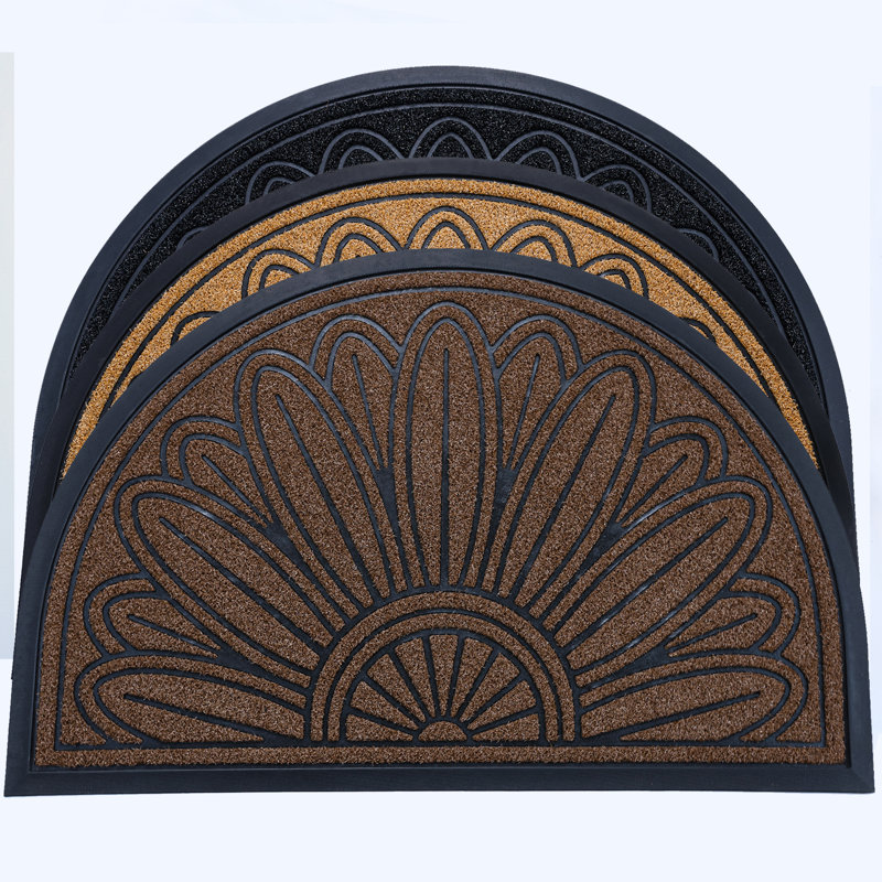 Personalizable Non-Slip Floral Doormat, Coffee, 38.1cm W x 61cm L