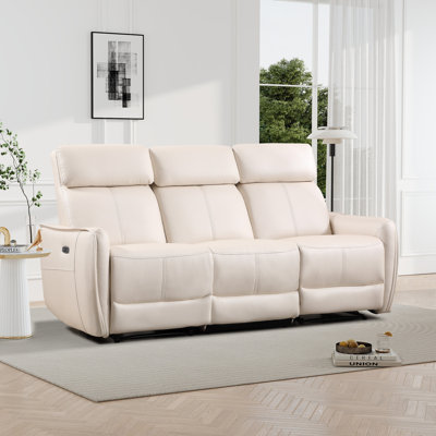  78.7" Wide Contemporary and Soft Power Reclining Sofa With USB Port