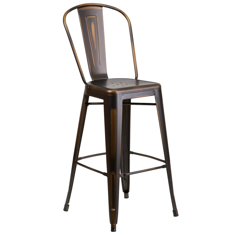 Tabouret de bar Iddings, Cuivre vieilli, 1, Tabouret de bar (siège d'une hauteur de 30 po)