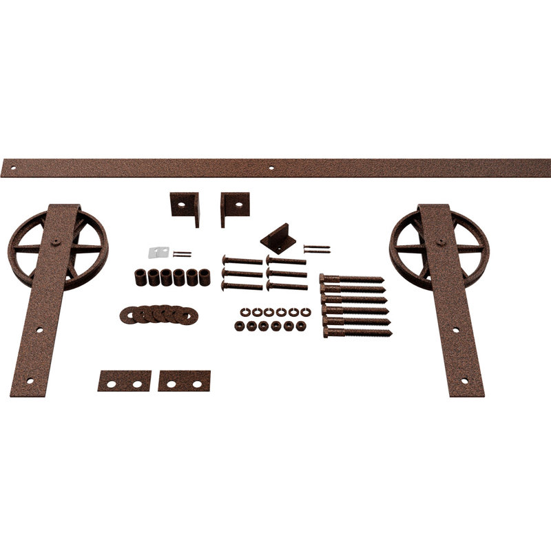Ensemble de quincaillerie pour porte de grange standard Premium, Filon de cuivre, 96 po